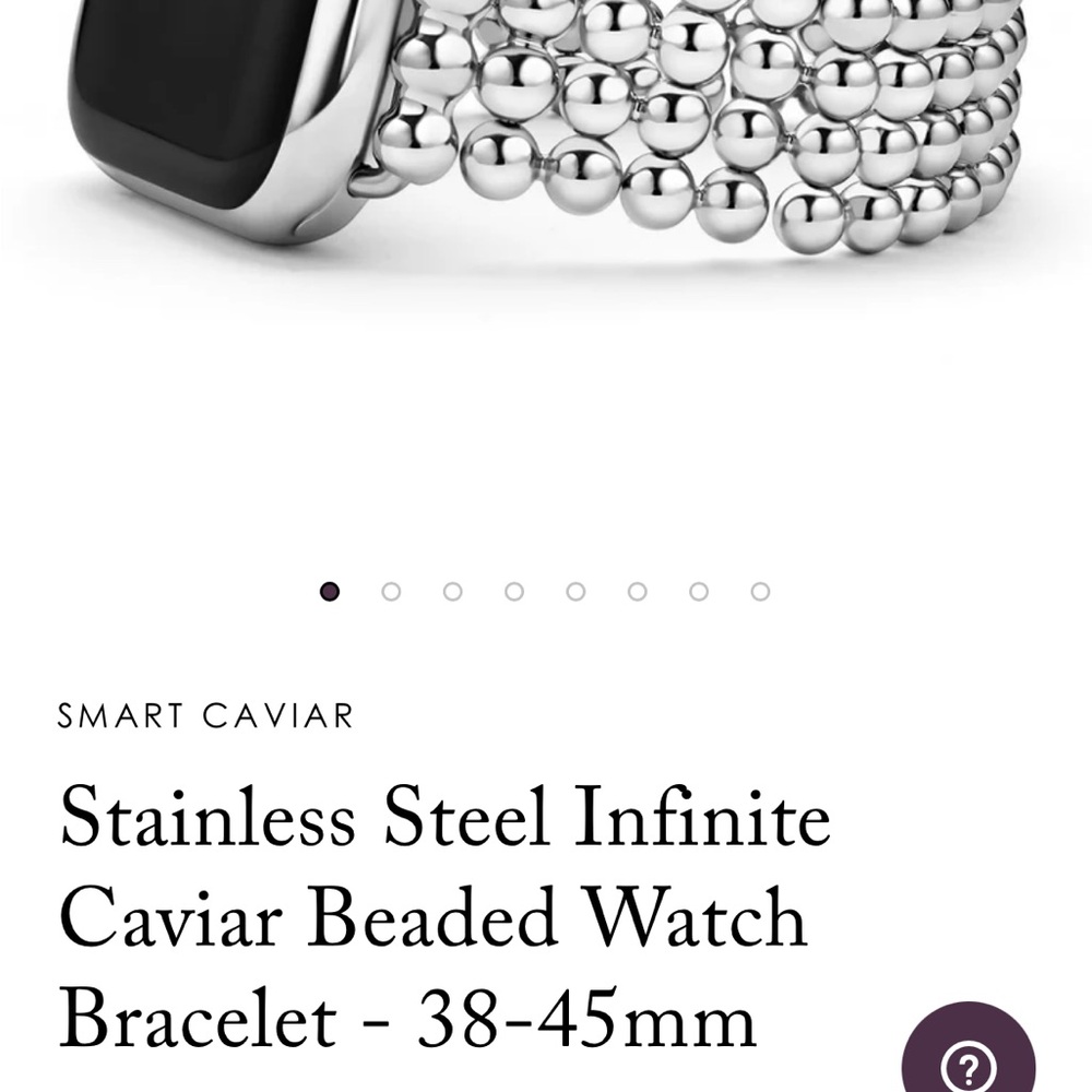 LAGOS Silver Smartwatch Band with Infinite Caviar Design